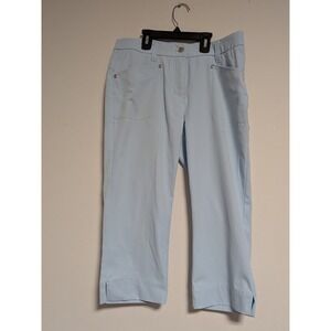 Daily Sports Sweden Women Light Blue Golf Capri Pants Size US 4 Tech Trousers